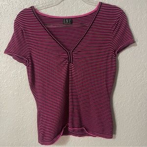Pink striped slim top